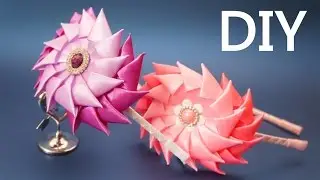 Ободок Канзаши, Мастер-класс / Hairband Kanzashi, Tutorial