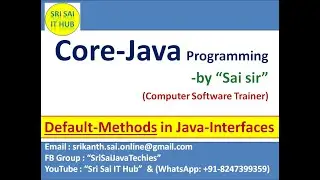 Java Default Methods in Interfaces|| Java Interfaces with Default Methods || Java Interfaces || 