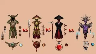 Shadow fight 2. СЕТ МОНАХА VS СЕТ СТРАЖА VS СЕТ КОЛДУНА VS СЕТ ХРАНИТЕЛЯ ЛЕСА