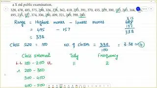 Class 8 TN Maths  6. STATISTICS   Exercise 6.1     4. Form a continuous frequency distribution table