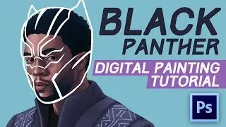 Timelapse Tutorial Digital Painting T'challa Black Panther