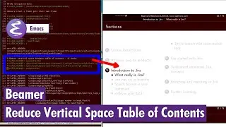 Org-mode - Beamer reduce vertical space in Table of Contents