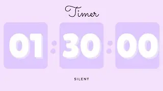 🪻 1 Hour 30 Minutes Silent Timer with Cute Ending Alarm | Pastel Purple Timer