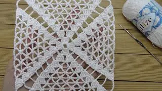 КВАДРАТНЫЙ МОТИВ КРЮЧКОМ простое вязание для начинающих Crochet square motifs Tutorial for beginners