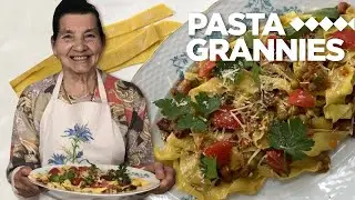 Ada makes pappardelle with peas and pancetta! | Pasta Grannies