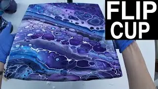 Blue and Purple Acrylic Pour Painting | BEAUTIFUL Huge Cells!!