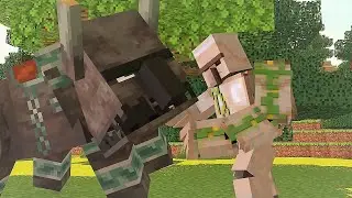 Ravager and iron golem (minecraft animation)