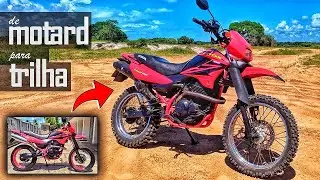 Veja como ficou, coloquei pneus de trilha na bros motard