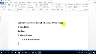 SQL Basic Programming