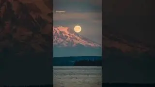 Another full moon + mountain 🌕🏔#photography #behindthescenes #fullmoon