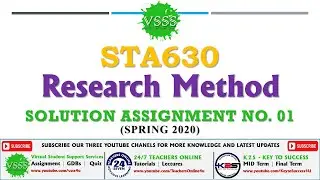SOLUTION Assignment No. 1 (STA630 - Research Method) Spring 2020