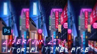 How to Draw a Cyberpunk City in Photoshop! Timelapse & Tutorial