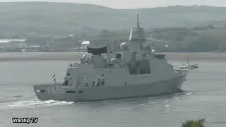 ROYAL NETHERLANDS NAVY HNLMS TROMP F803 ENTERS DEVONPORT NAVAL BASE FROM MOUNT WISE 29-4-22
