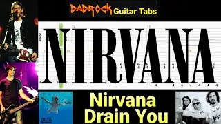 Drain You - Nirvana - Guitar + Bass TABS Lesson