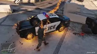 Grand Theft Auto V Часть 1 МОД Призрачный Гонщик GHOST RIDER Битва с полицией