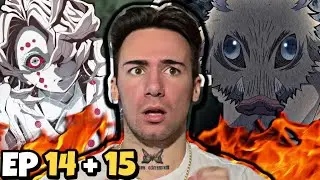 DEMON SLAYER - Episode 14 AND 15 (REACTION)