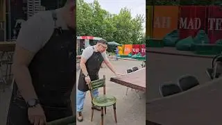 Цена 12 стульев из пальмы и кожи = цене стола из слэба 