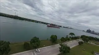 Flying over Belle Isle