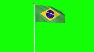 Brazil flag green screen background cartoon