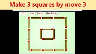 Make 3 Squares By Moving 3 Sticks | Making Puzzle Game with Scratch 3.0