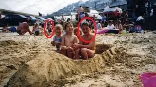 After looking at the photo, he was shocked by what he saw in the background!