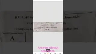 Answer key BCA 4 Sem Computer Graphics  Maa Shakhumbhari University |Paper Analysis