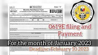 0619E filing Video Tutorial for the month of January 2023 + payment thru gcash #bir #0619E