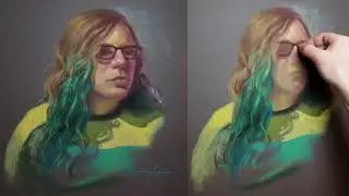 Pastel Portrait Demo (Green hair & shirt)