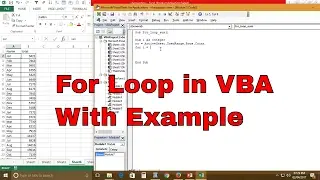For Loop in Excel VBA with example