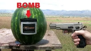 9MM vs WATERMELON BOMB!! **TANNERITE BOMB**