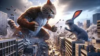 Cat vs rabbit ! The Great War in the City | catstory