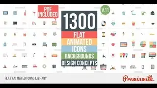 After Effects Template - Flat Animated Icons Library