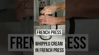 Making Whipped Cream in a French Press #shorts #whippedcream #frenchpress