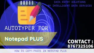 How to copy paste in Notepad Plus (.wrt) | Automatic typing Notepad Plus || Data Entry 