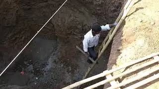 Column position marking for stairs footing
