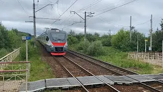 Электропоезд ЭП2Д-0100 пл.Сушкинская до Савёловского вокзала. 24.06.2023.