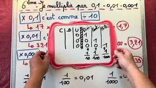 6ème - je multiplie par 0,1/0,01/0,001@LescoursdeSandra