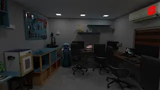 Virtual lab 360 video rendering using blender cycles engine. 