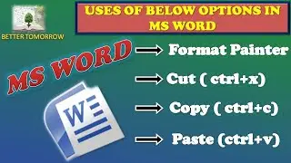How to use format painter in Microsoft word|| Cut|| Copy| Paste|| shortcut keys of Cut| Paste| Copy|