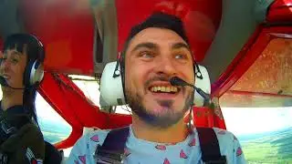 Макс Узол за штурвалом самолета! Полет возле Киева.