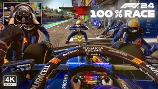 Franco Colapinto's Williams FW46 - F1 24 Italian GP 100 % Race | Steering Wheel Gameplay
