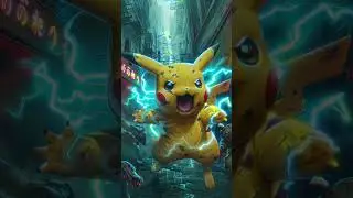 A horde of monsters tries to corner Pikachu in an alley on a cloudy day. #pokemon #monsters #pikachu