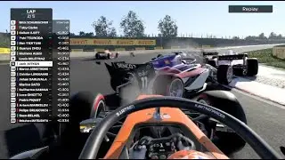 F1 2021 Career mode ep 4 Zandvort AI spin causes Massive Crash
