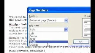 Microsoft Office Word 2003 Add basic page numbers to headers or footers