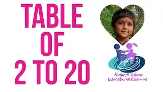 2 to 20 Tables in English | for kids Education