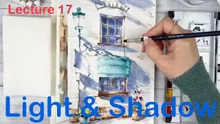 LECTURE 17- FLOWERS AND AWNING(Part 2)-LIGHT AND SAHDOW-HOW TO CONTROL WATER ON THE PAPER