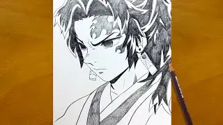 Anime Sketch | How to Draw Yoriichi Tsugikuni from Demon Slayer
