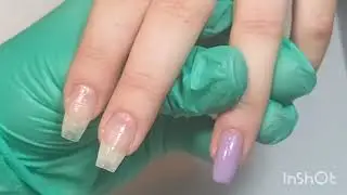 Новая клиентка. Укрепление цветным гелем.