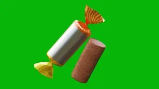 Blank Food Candy Plastic & Chocolate Package 3D Model | Green Screen Round Animation Effect 4K Free