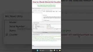 How to Read Waste Ink Counter Number 